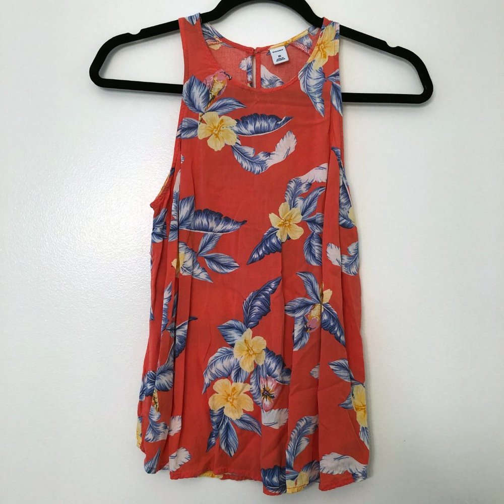 Old Navy Pink Tropical Halter Sleeveless Blouse | XS - Picture 4 of 10